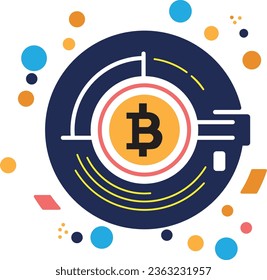 Bitcoin cryptocurrency coin. Cryptocurrency concept. Vector illustration in flat style