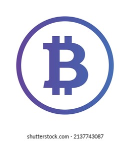 Icono de moneda de moneda de Bitcoin Cryptocurrency. Símbolo de la moneda BTC. Icono de vector criptodivisa. Ilustración de vector plano - Vector