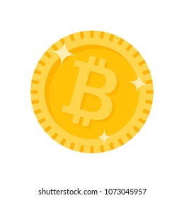 Bitcoin cryptocurrency coin icon isolated on white background. Vector illustration.