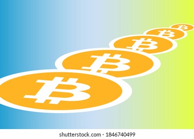 Bitcoin cryptocurrency coin. Money icon in isometric style. Business concept, finance and Internet online payment system. Vector illustration sign on background.