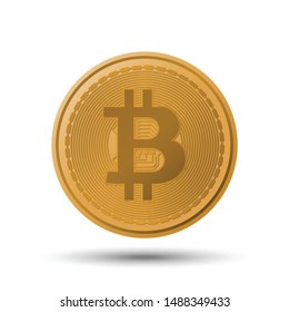 Bitcoin cryptocurrency coin, vector illustration