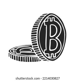 Bitcoin cryptocurrency coin vector illustration
