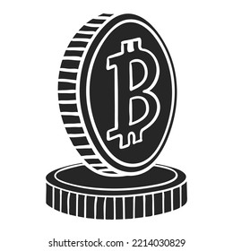 Bitcoin cryptocurrency coin vector illustration
