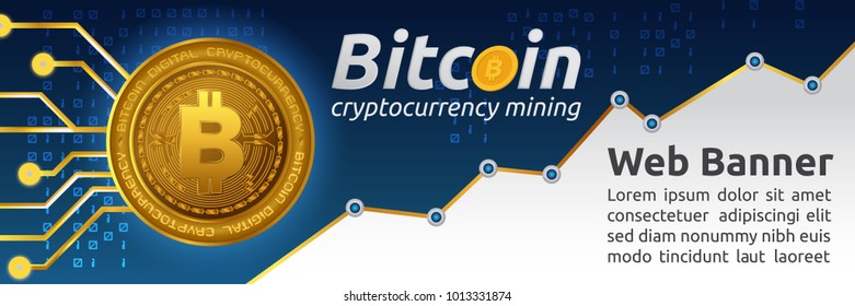 Bitcoin cryptocurrency concept banner background. Blockchain technology for cryptocurrency. Letter B coins vector illustration