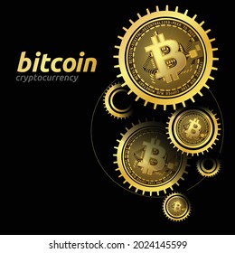 Bitcoin cryptocurrency concept. Blockchain. Vector Illustration