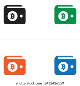 Bitcoin cryptocurrency  crypto currency digital wallet flat vector icon for apps and websites
