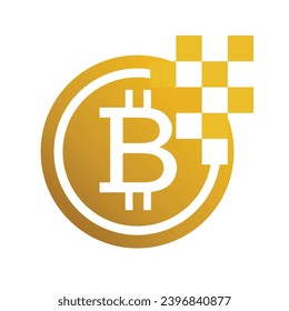 Bitcoin Cryptocurrency Currency concept digital icon vector design template on transparent background