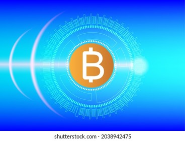 Bitcoin cryptocurrency currency technology vector illustration