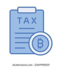 Bitcoin, cryptocurrency and digital currency tax icon concept,