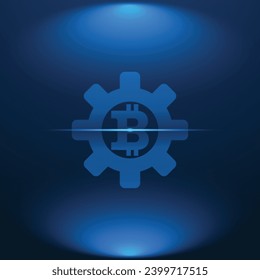 tecnología digital bitcoin cryptocurrency. Fondo azul oscuro. el mercado mundial de divisas en el futuro. concepto de tecnología digital. ilustración vectorial abstracta. Pasos 10