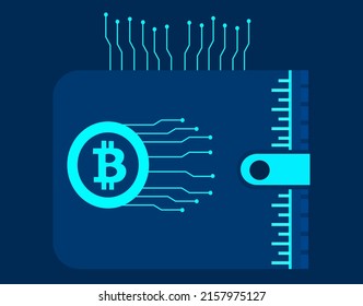 Bitcoin cryptocurrency digital wallet for cryptocurrency transfer