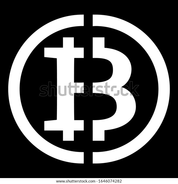 Bitcoin cryptocurrency\
divided in half - bitcoin halfing, a symbol of the upcoming split\
in half. Bitcoin inflation in the global currency market, investing\
in the future.