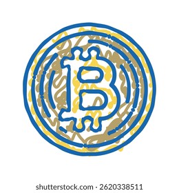 bitcoin criptomoeda ícone doodle esboço vetor. sinal de criptomoeda bitcoin. ilustração símbolo isolado