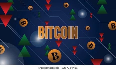 Bitcoin cryptocurrency up and down money coin 