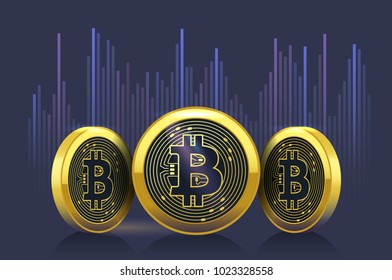 Bitcoin cryptocurrency exchange rate chart on the stock market 