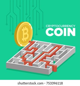 Bitcoin cryptocurrency. Financial technology. Internet money. Business concept.