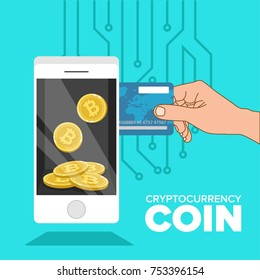 Bitcoin cryptocurrency. Financial technology. Internet money. Business concept.