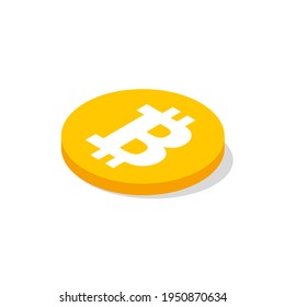Bitcoin cryptocurrency flat coin. Blockchain bitcoin BTC sign logotype for web Vector EPS 10