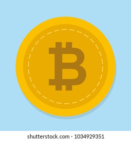 Bitcoin Cryptocurrency Flat Design Vector - Modern Illustration for the digital currency, bitcoin.