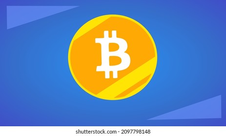 Bitcoin cryptocurrency flat illustration. Blockchain bitcoin BTC sign, Vector EPS 10