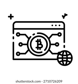 Bitcoin e Criptomoeda Global Exchange Line Ícone