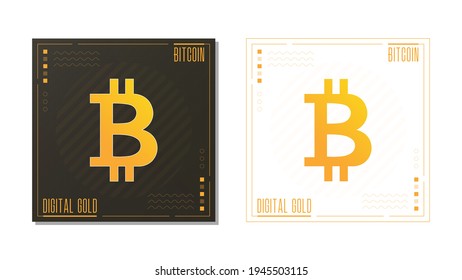 Bitcoin cryptocurrency gradient logo. Colorful flyer with thin line design. Isolated on white.