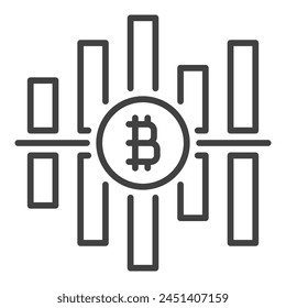 Bitcoin Cryptocurrency Graph vector Crypto Trading concept thin line icon or design element