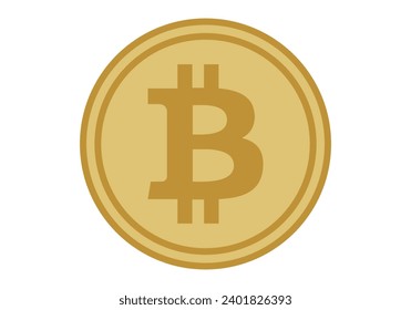 Icono de criptodivisa de bitcoin en fondo blanco.