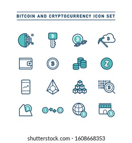 BITCOIN AND CRYPTOCURRENCY ICON SET