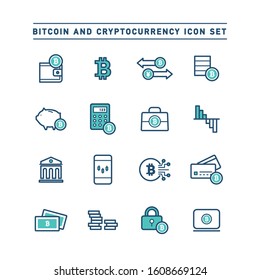 BITCOIN AND CRYPTOCURRENCY ICON SET