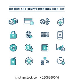 BITCOIN AND CRYPTOCURRENCY ICON SET