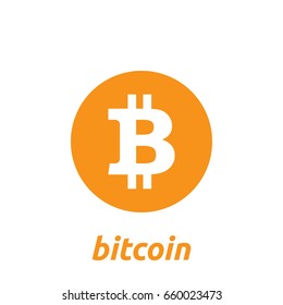 Bitcoin cryptocurrency icon. Vector illustration