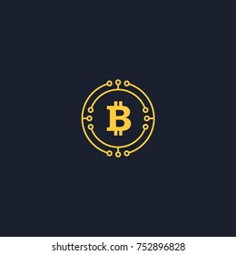 Bitcoin cryptocurrency icon vector illustration