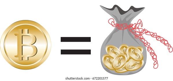 Bitcoin cryptocurrency in an illustrated lather virtual wallet.