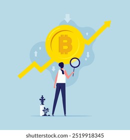 Bitcoin and cryptocurrency investing, crypto trading make profit and earning from Bitcoin price, analysis to trade crypto on big Bitcoin