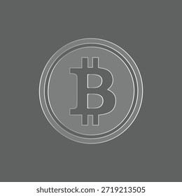 Icono de línea de criptomoneda de Bitcoin: moneda digital y símbolo de cadena de bloques