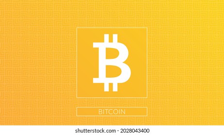 Bitcoin-Kryptowährung-Logo einzeln auf Farbverlauf-Muster-Hintergrund.