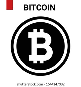 Logo de criptomoneda de Bitcoin 
monocromo y simple