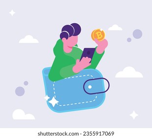 criptodivisa de bitcoin con cartera de bitcoin