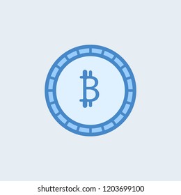 Bitcoin Cryptocurrency minimal flat line Icon on the white background