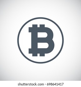 Bitcoin Cryptocurrency minimal flat line Icon pictogram symbol