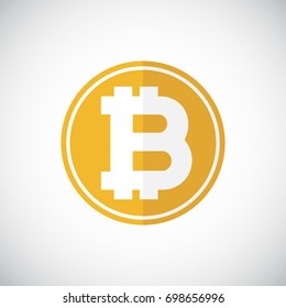 Bitcoin Cryptocurrency minimal flat line Icon pictogram symbol