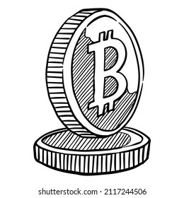 Bitcoin-Kryptowährung-Geldsymbol, Vektorgrafik