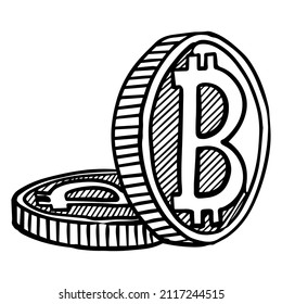 Bitcoin cryptocurrency money icon vector illustration