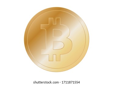 Bitcoin cryptocurrency on white background