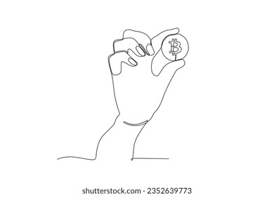 A Bitcoin cryptocurrency. Bitcoin one-line drawing