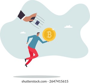 Bitcoin and cryptocurrency regulation, government try to control crypto or decentralized money, authority and legal for trading crypto .character for design.