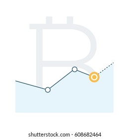 Bitcoin cryptocurrency rising upward trend