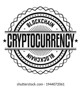Bitcoin Cryptocurrency Rossette Stamp. Digital Money Blockchain Security Watermark.