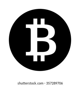 Bitcoin cryptocurrency round symbol flat vector icon for apps and websites